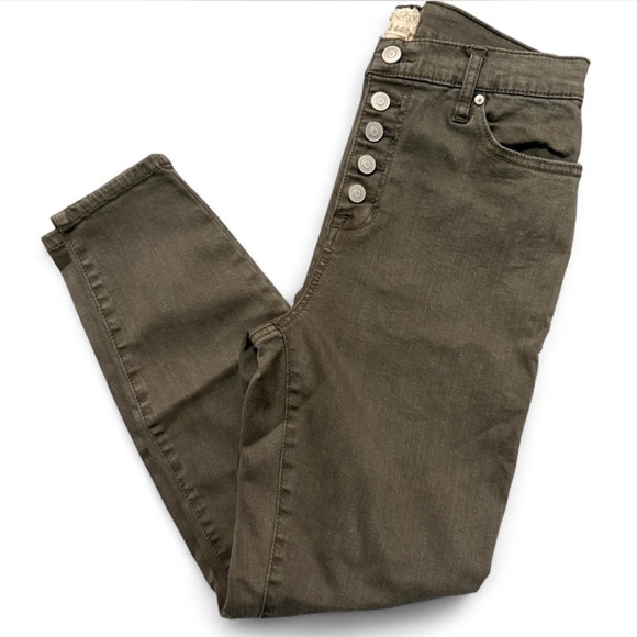 Altar'd State Women's Size 29/9 Stretch Green High Rise Jeans Sand Dollar - Picture 7 of 9